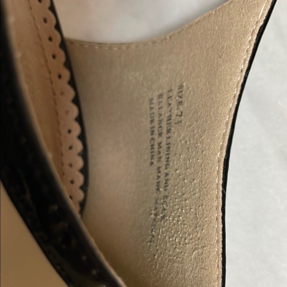 Restricted Cream and Black T-Strap Heels - Picture 9 of 12